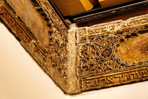 Interior view of Sefaradi museum, Sinagoga del Tránsito, Toledo, Castilla La Mancha, Spain