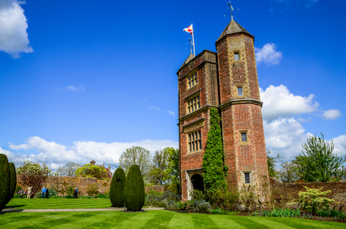 The Elizabethan tower at Sissinghurst Castle Garden, Kent, England, UK