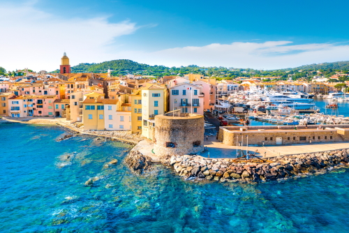 View of the city of Saint-Tropez, Cote d'Azur, France