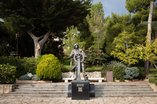 Statue of Prince Albert I in St Martin Gardens in Monaco-Ville, Monaco, Cote d'Azur, France