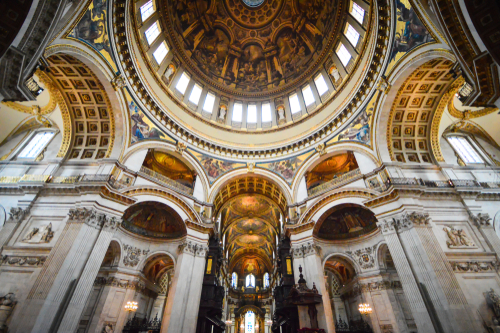 Interior of the St paul's cathedral, an Anglican cathedral, the seat of the Bishop of London and the mother church of the Diocese of London, England, United Kingdom
