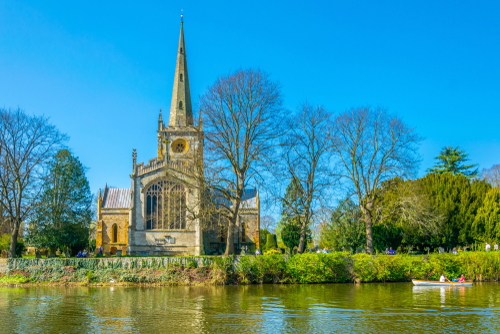 View of the Holy Trinity Church in Stratford-upon-Avon, Warwickshire, England, United Kingdom