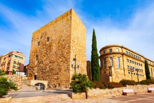 Praetorian Tower and Roman Circus in Tarragona, a port city in northeast Spain, Costa Daurada, Catalonia, Spain