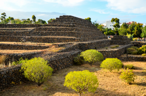 View of the ancient Guanche Guimar Pyramids on Tenerife island, The Canaries, Spain