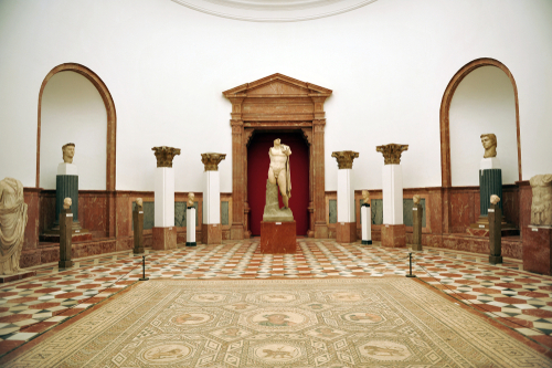 Sculptures and mosaics of the Roman city of Italica, Archaeological Museum of Seville, Andalusia, Spain