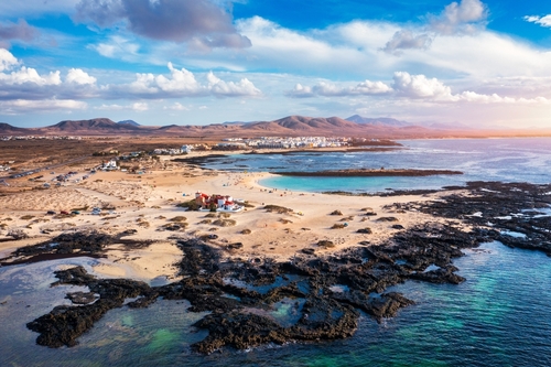 Scenic view of El Cotillo in Fuerteventura island, The Canaries, Spain