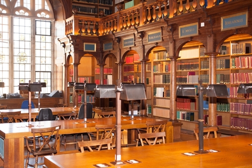 Historic books at the Bodleian Library in Oxford, Oxfordshire, England, UK