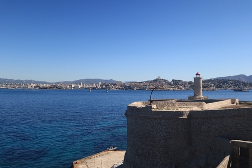 The view of Chateau d'If (If Castle) from Ile d'If (If Island), the Frioul archipelago, Marseille, Provence, France