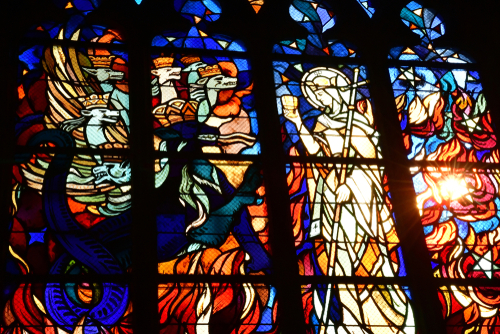Interior view of the historical Saint Pierre church in Caen, Normandy, France