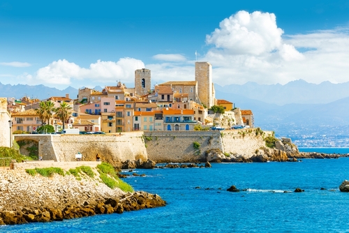 Panoramic view of Antibes, Cote d'Azur, France