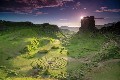 Amazing Fairy-tale landscape, The Fairy Glen, Isle of Skye, Scotland, United Kingdom