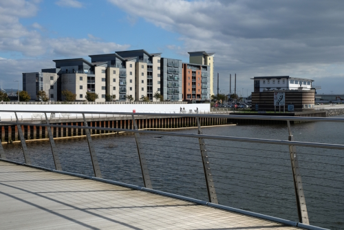 The Maritime Quarter is one of the marina in Swansea surrounding with apartments and flats, Wales, United Kingdom