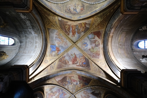 Interior view of the ceiling of the Monastery of Cimiez, Nice, French