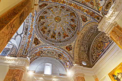 Interior decors of the museum of fine arts in Seville, Andalusia, Spain