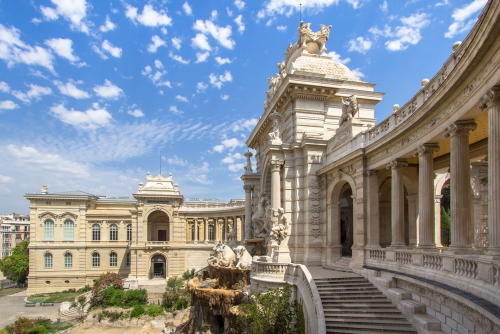 Outside view of Palais (Palace) Longchamp, Marseille, Provence, France