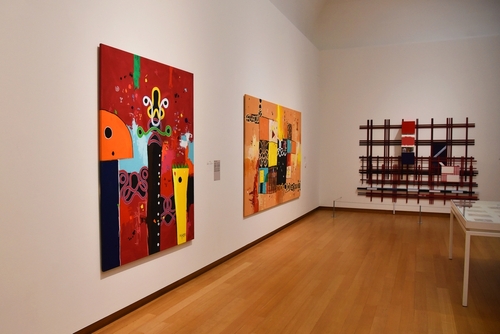 Exhibition of different abstract objects in the Stedelijk Museum, Amsterdam, Holland