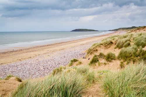 View of Llangennith Beach, Gower Peninsula, Wales, UK