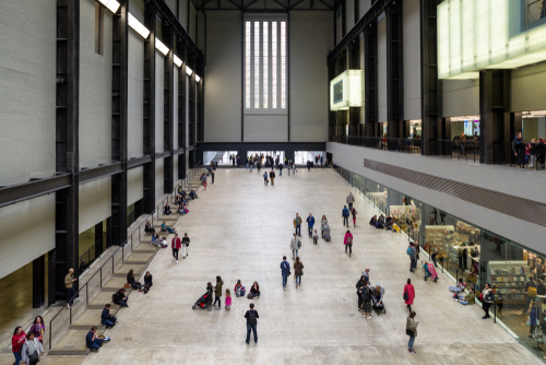 View of a hall at the Tate modern gallery in London, England, UK