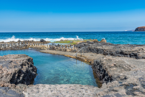 Natural pool Las Salinas de Agaete in Puerto de Las Nieves, Gran Canaria Island, The Canary Islands, Spain
