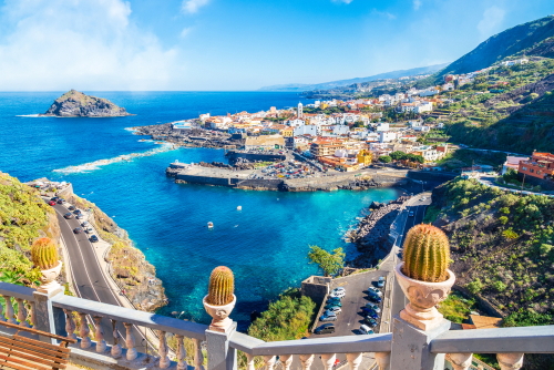 View of the beautiful Garachico town on the island of Tenerife, The Canaries, Spain