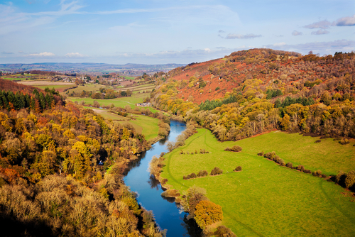 River Wye at Symons Yat, Wye Valley, Monmouthshire, Wales, United Kingdom