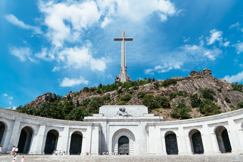Outdoor view of The Valle de los Caidos or Valley of the Fallen. It was erected in Guadarrama to honour those who died in the Spanish Civil War near Madrid, Spain