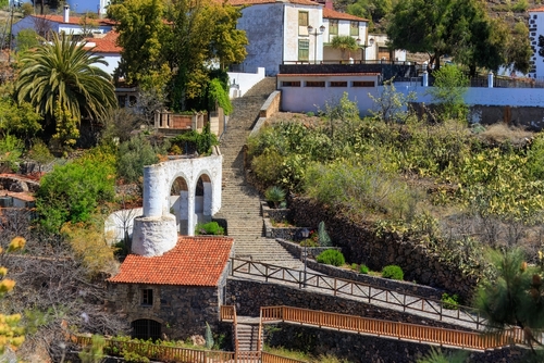 Beautiful old water mill in rural region, Vilaflor de Chasna, Tenerife Island, Canary Islands, Spain
