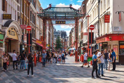 Chinatown in London, England, UK on a Sunny Summer day
