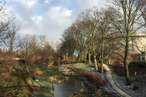 A Small pond behind Westergas silo in Amsterdam, Holland