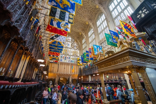 Henry VII's Lady Chapel interior of Westminster Abbey. The church is located next to Palace of Westminster in city of Westminster in London, England, UK