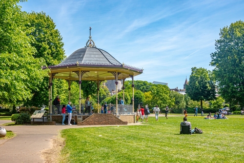The band stand in Alexandra Gardens in Windsor, Brekshire near London, England, United Kingdom