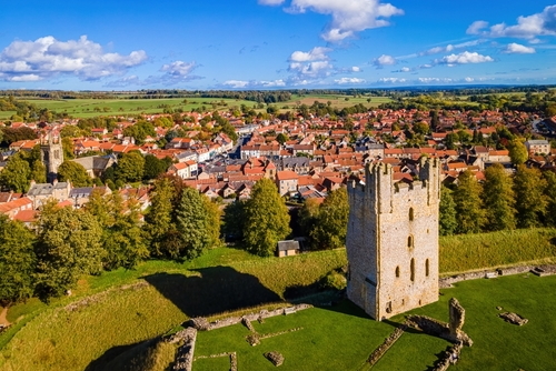 A view of Helmsley, a market town and civil parish in the Ryedale district of North Yorkshire, England, United Kingdom