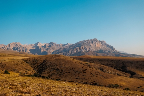 Breathtaking mountain landscape of the Anti Taurus Mountains, Aladaglar National Park, Cappadocia, Turkey