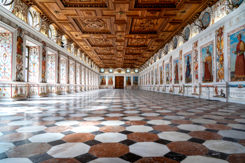 The magnificent Spanish Hall of Ambras Castle featuring 27 portraits of rulers of Tyrol, Innsbruck, Austria