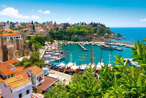 Harbor in the old city of Antalya Kaleici Old Town in Antalya, Turkey