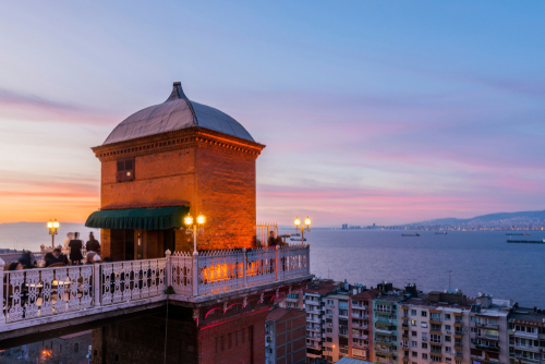 The Historical Elevator in Konak District, Izmir, Turkey