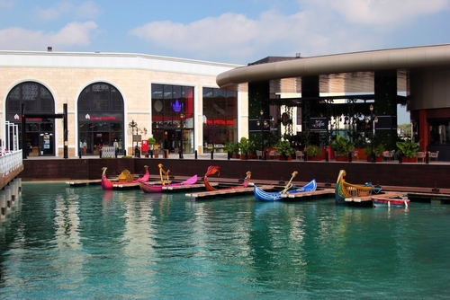 The Land of Legends shopping street, aquapark and theme park is a popular tourist destination near Belek, Antalya, Turkey