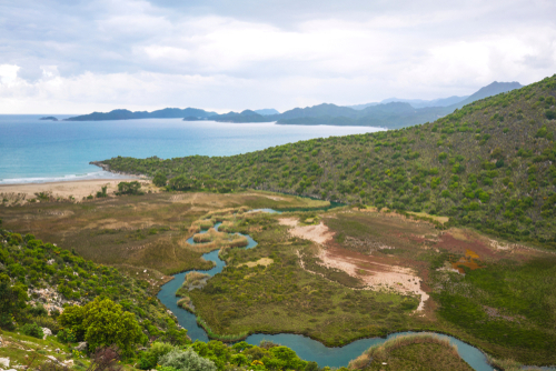 Aerial view of the beautiful Cayagzi beach, Demre, Antalya, Turkey