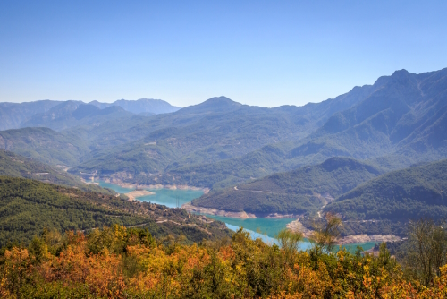 Aerial view of the Dimcay Valley and river near Alanya, Antalya, Turkey