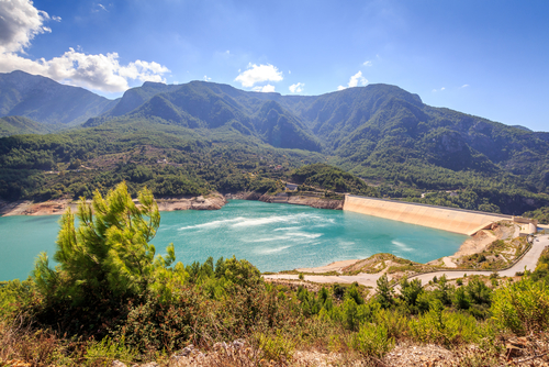 View of the dam in the Dimcay river near Alanya, Antalya, Turkey