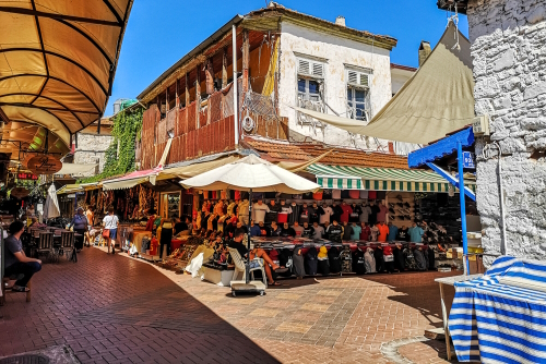 The Old Town in Fethiye which is know as Paspatur has many covered pedestrianised street with good shops and restaurants. This is a very old and quaint area, Antalya, Turkey