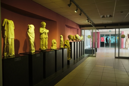 Archeological exhibits in Fethiye museum in Fethiye, Antalya, Turkey