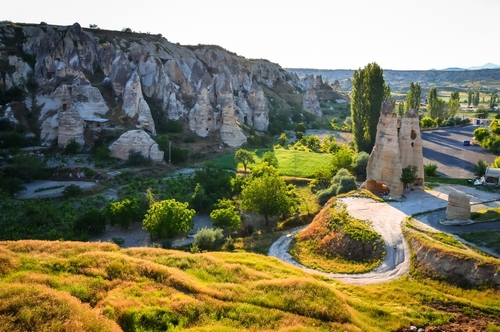Beautiful rock formations in Goreme National Park, Cappadocia, Turkey