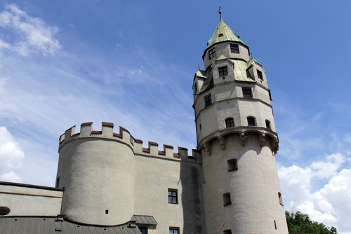 Exterior view of Hasegg castle in Hall in Tirol, Tyrol, Austria