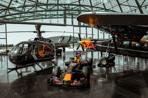 Hangar-7, Red Bull, Red Bull Museum, Museum with planes, art and cars, Formula 1, Dietrich Mateschitz monument, Red Bull lounge, Airport Salzburg, Austria