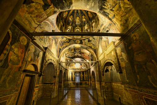 Interior of the Chora Church Museum (Kariye Müzesi) is a medieval Greek Orthodox church in Fatih, Istanbul, Turkey