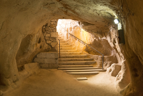 The Kaymakli underground city is an ancient multi-level cave city in Cappadocia, Turkey