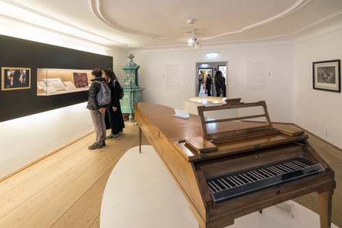 Interior of Mozart Gebursthaus (Birstplace) Museum. The house in which Mozart was born in 1756 is now one of the most frequently visited museums in the world, Vienna, Austria