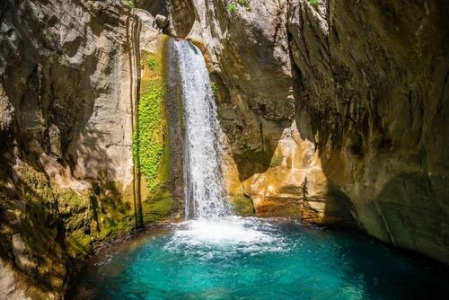 Sapadere canyon with cascades of waterfalls in the Taurus mountains near Alanya, Antalya, Turkey