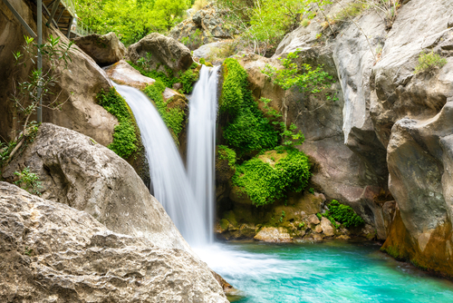 View of Sapadere canyon and beautiful waterfalls near Alanya, Antalya, Turkey